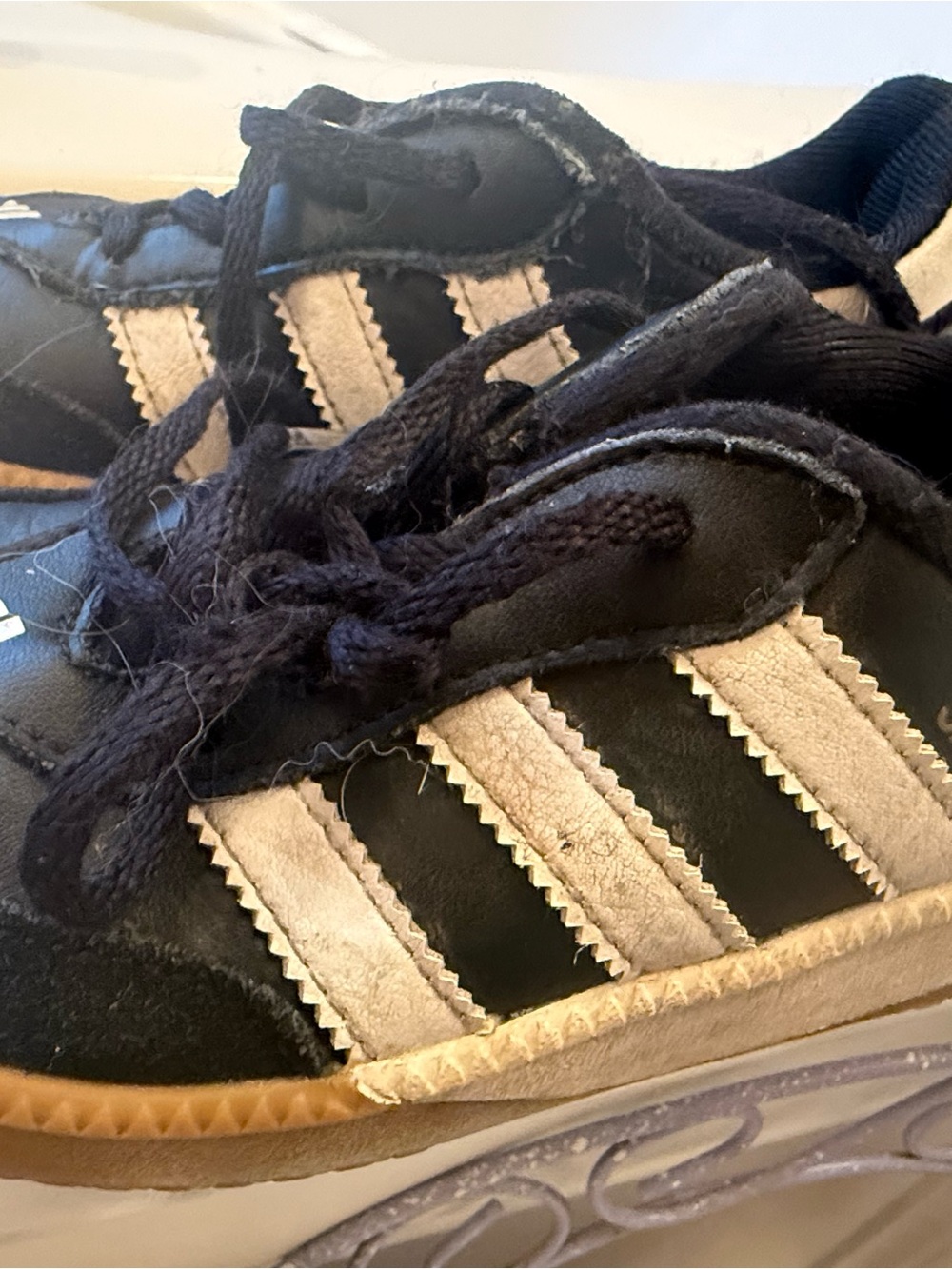 adidas Kids Black and Beige Low-Top Sneakers